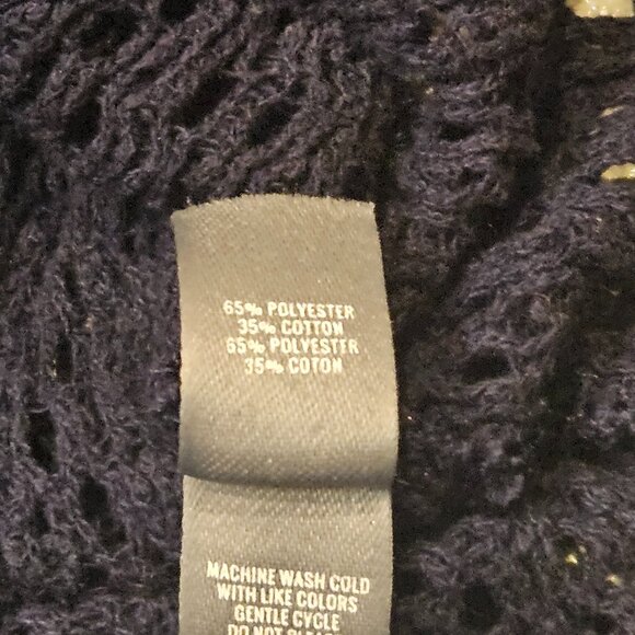 Aerie Open Knit Navy Blue Sweater Medium - Picture 6 of 6